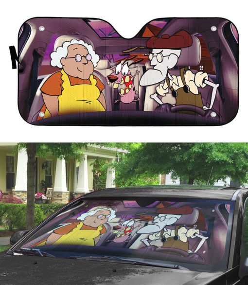 Gearhumans 3D Courage The Cowardly Dog Custom Car Auto Sunshade - Image 3