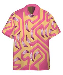 Gearhumans 3D Pink Flamingo Maze Custom Hawaii Shirt