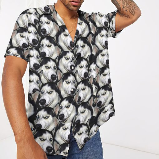 Gearhumans 3D Funny Husky Custom Hawaii Shirt - Image 3