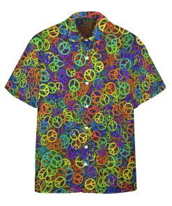 Gearhumans 3D Hippe Peace Custom Hawaii Shirt