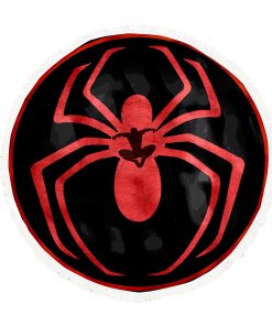 Gearhumans 3D Spider Fan Custom Round Beach Towel