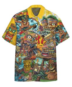 Gearhumans 3D Aloha Spirits With Tiki Custom Hawaii Shirt