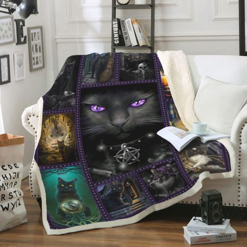 Gearhumans 3D Black Cat Wicca Custom Blanket 5 Gearhumans 3D Black Cat Wicca Custom Blanket - Image 5