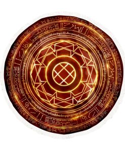 Gearhumans 3D Dr S Yellow Magic Shield Custom Round Beach Towel