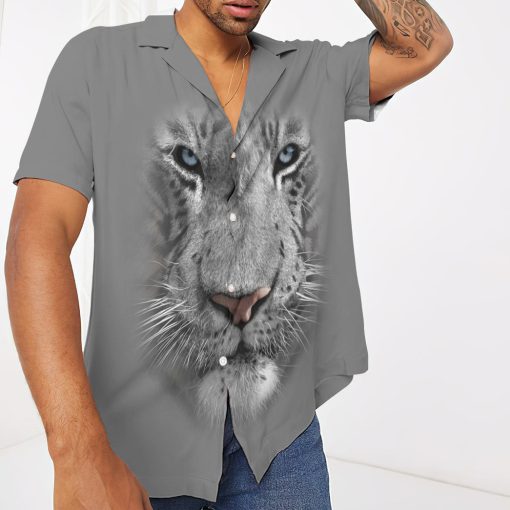 Gearhumans 3D White Tiger Custom Hawaii Shirt - Image 3