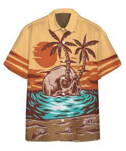 Gearhumans 3D Skull Summer Beach Sunset Custom Hawaii Shirt