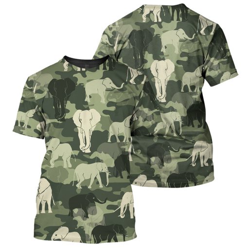 Gearhumans Camo Elephant - 3D All Over Printed Shirt - Image 3