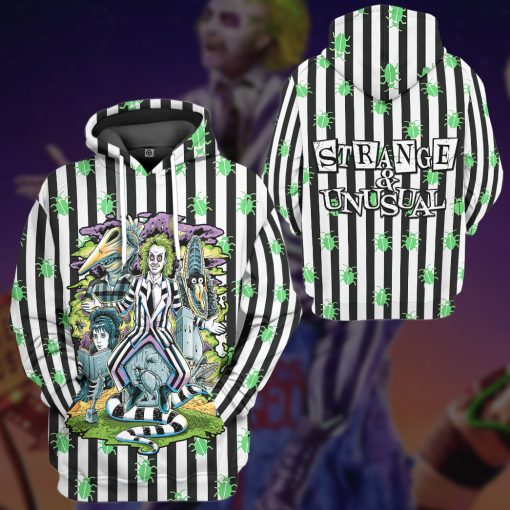 Gearhumans 3D Beetlejuice Stripes and Bugs Custom Hoodie Tshirt Apparel - Image 13