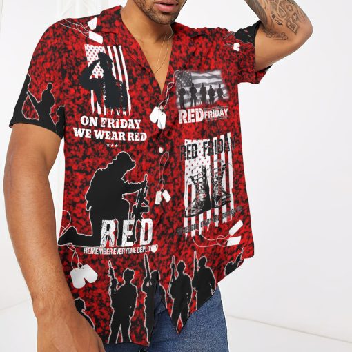 Gearhumans 3D RED Friday Veteran Custom Hawaii Shirt