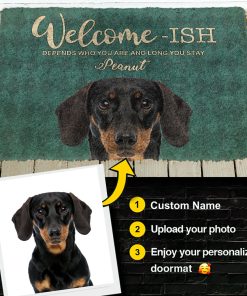 Gearhumans 3D Welcomeish To Dog House Custom Photo Custom Name Doormat