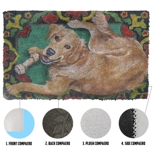 Gearhumans 3D Happy Golden Custom Doormat