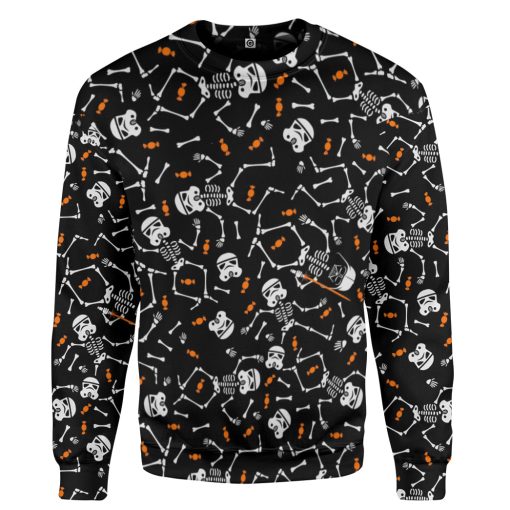 Gearhumans 3D SW Halloween Skeleton Stormtrooper Custom Tshirt Hoodie Apparel - Image 2