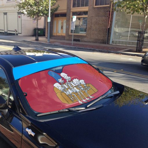 Gearhumans 3D The Simpsons Skeleton Family Custom Car Auto Sunshade