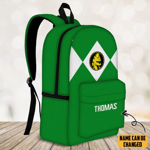 Gearhumans 3D Green Ranger Custom Name Backpack - Image 5