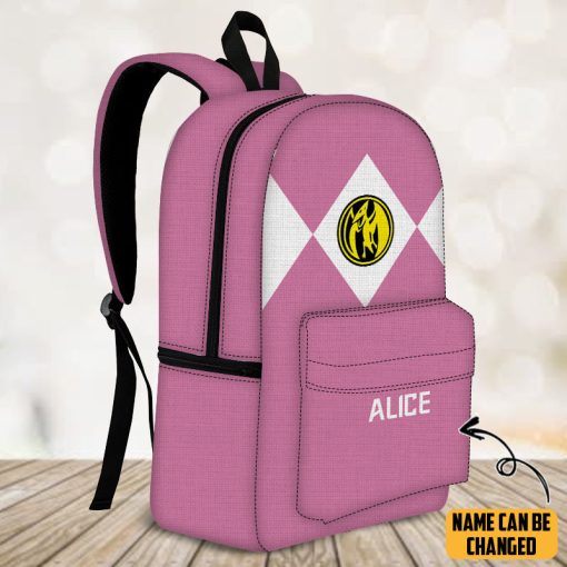 Gearhumans 3D Pink Ranger Custom Name Backpack - Image 5