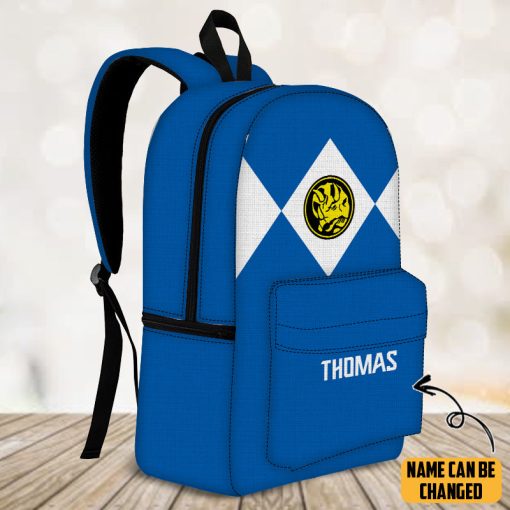 Gearhumans 3D Blue Ranger Custom Name Backpack - Image 6