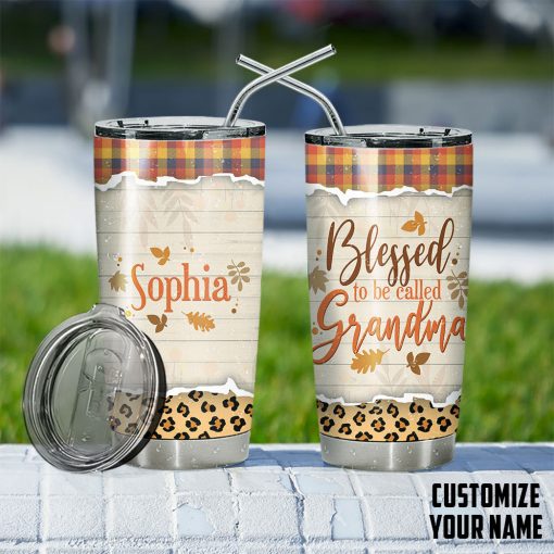 Gearhumans 3D Grandparents Day Blessed To Be Called Grandma Custom Name Design Vacuum Insulated Tumbler - Image 6
