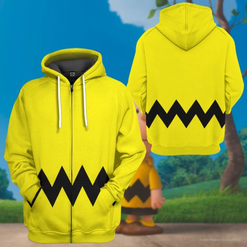Gearhumans 3D PEANUTS Charlie Brown Custom Hoodie Tshirt Apparel