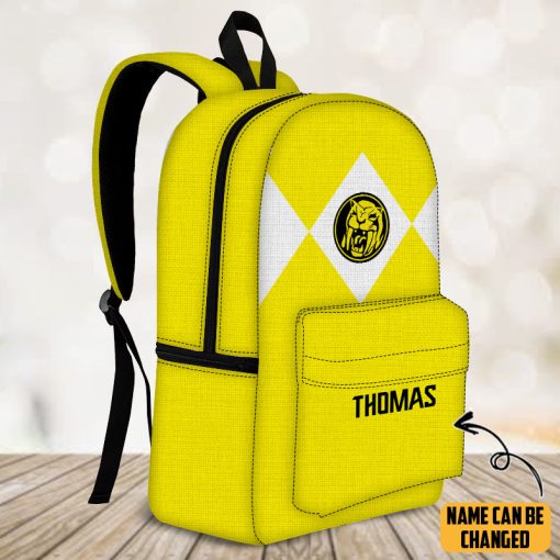 Gearhumans 3D Yellow Ranger Custom Name Backpack