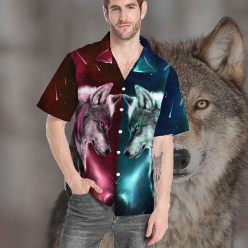 Gearhumans 3D Wolf Spirit Custom Hawaii Shirt - Image 6