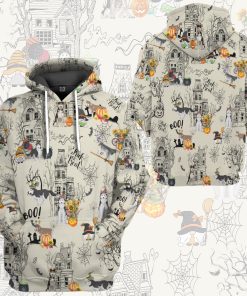 Gearhumans 3D Halloween Town With Husky Dog Custom Tshirt Hoodie Apparel