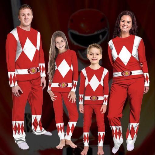 Gearhumans 3D Mighty Morphins Power Ranger Red Custom Family Pajamas - Image 6