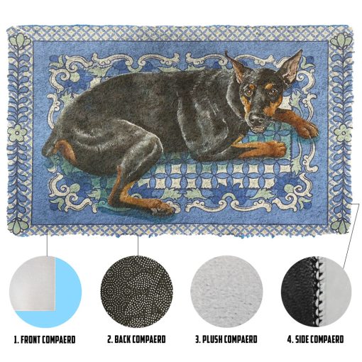 Gearhumans 3D Happy Doberman Custom Doormat