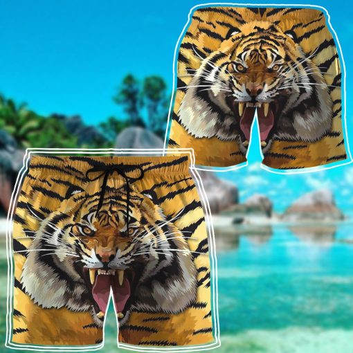 Gearhumans 3D Tiger Roar Custom Hawaii Shirt
