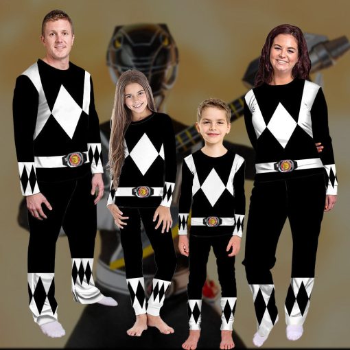 Gearhumans 3D Mighty Morphins Power Ranger Black Custom Family Pajamas - Image 6