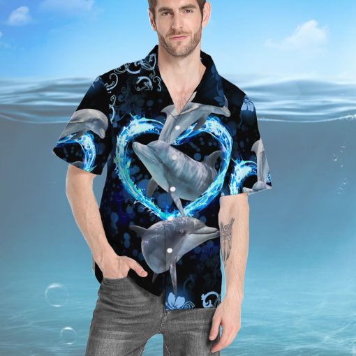 Gearhumans 3D Beautiful Dolphins Custom Hawaii Shirt - Image 6