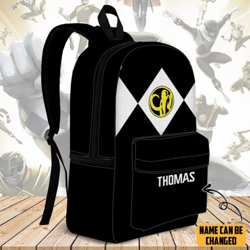 Gearhumans 3D Black Ranger Custom Name Backpack