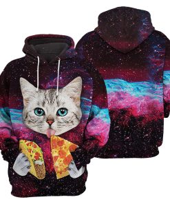 Gearhumans Galaxy Pizza Cat - 3D All Over Printed Shirt