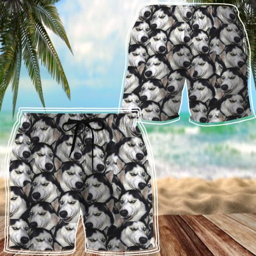 Gearhumans 3D Funny Husky Custom Hawaii Shirt - Image 14