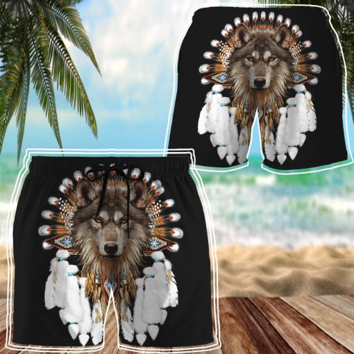 Gearhumans 3D Native Wolf Custom Hawaii Shirt - Image 14