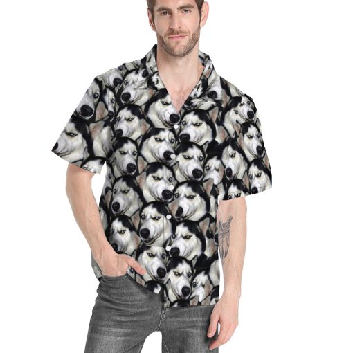 Gearhumans 3D Funny Husky Custom Hawaii Shirt - Image 5