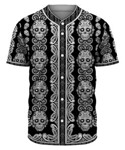 Gearhumans 3D Sugar Skull Pattern Custom Jersey Shirt