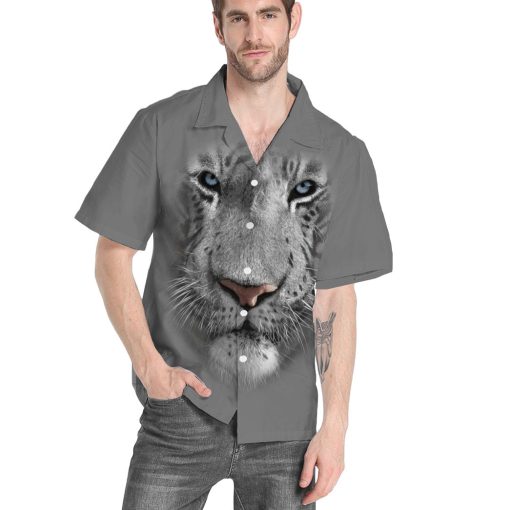 Gearhumans 3D White Tiger Custom Hawaii Shirt - Image 5