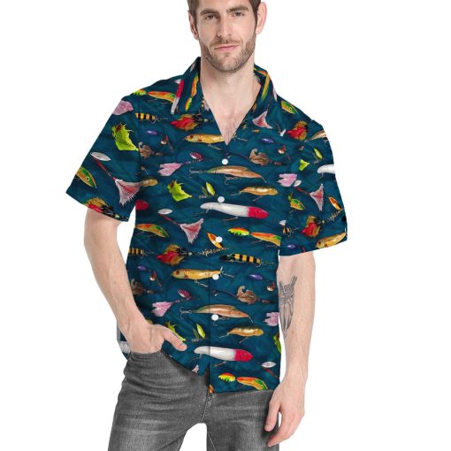 Gearhumans 3D Fishing Lures Custom Hawaii Shirt - Image 5