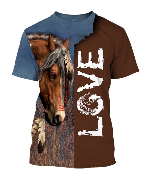 Gearhumans Love Horse - 3D All Over Printed Shirt - Image 3