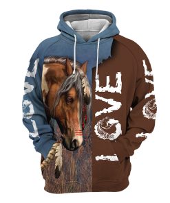 Gearhumans Love Horse - 3D All Over Printed Shirt