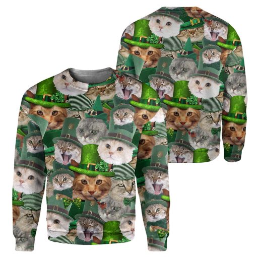 Gearhumans Cat Irish - 3D All Over Printed Shirt