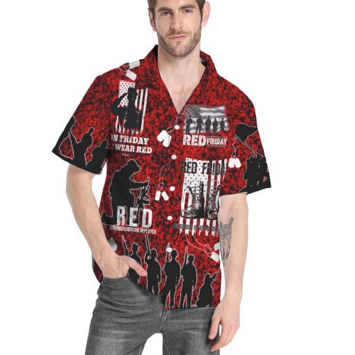 Gearhumans 3D RED Friday Veteran Custom Hawaii Shirt