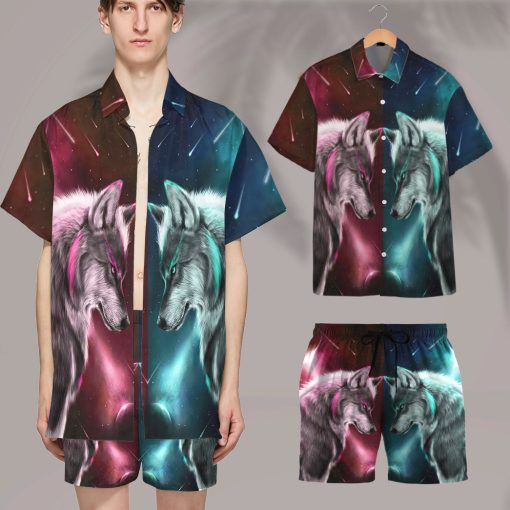 Gearhumans 3D Wolf Spirit Custom Hawaii Shirt - Image 7