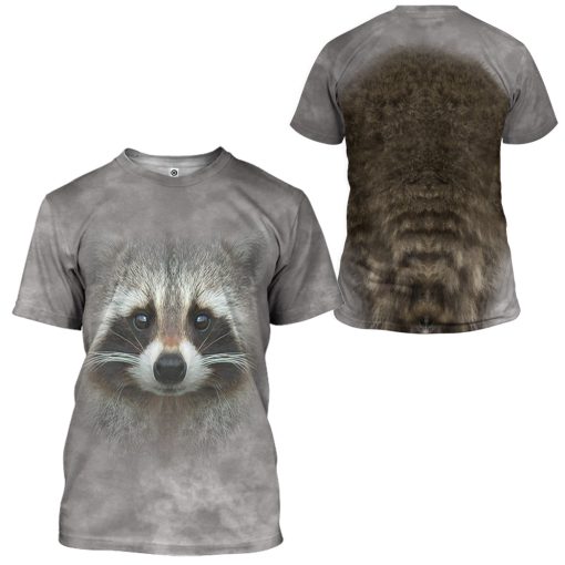 Gearhumans 3D Raccoon Custom Tshirt Hoodie Apparel - Image 7