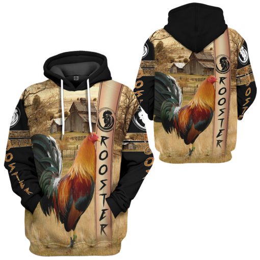 Gearhumans 3D Rooster Custom Tshirt Hoodie Apparel - Image 5