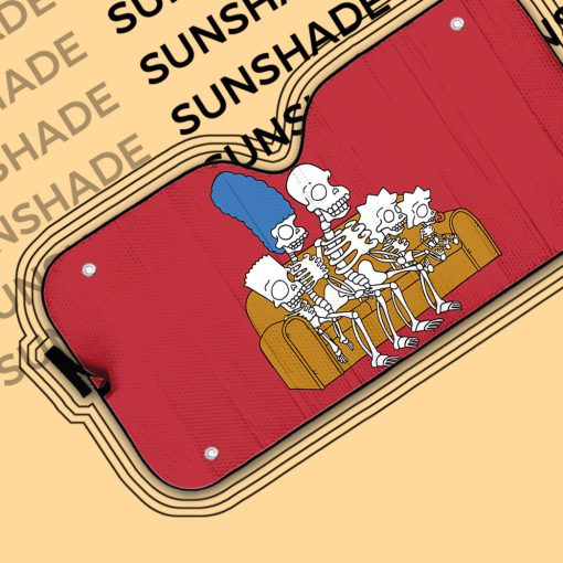 Gearhumans 3D The Simpsons Skeleton Family Custom Car Auto Sunshade