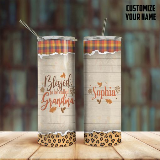 Gearhumans 3D Grandparents Day Blessed To Be Called Grandma Custom Name Design Vacuum Insulated Tumbler - Image 8