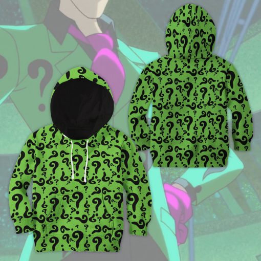 Gearhumans 3D DC The Riddler Custom Kid Hoodie 7 Gearhumans 3D DC The Riddler Custom Kid Hoodie - Image 7