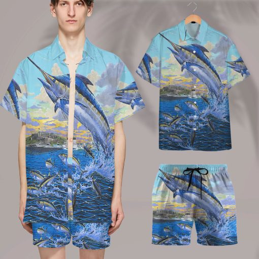 Gearhumans 3D BLue Marlin Custom Hawaii Shirt - Image 7