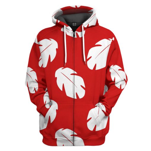 Gearhumans 3D Lilo Hawaiian Floral Leaves Custom Tshirt Hoodie Apparel